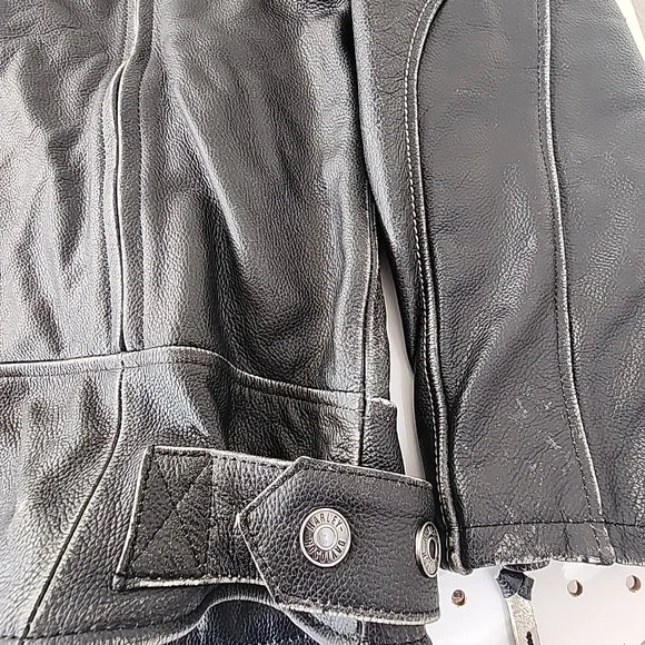 Harley Davidson Screamin Eagle Leather Jacket Mens XL Distressed Look Vented